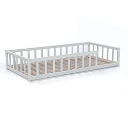 Le Quai Des Affaires Lit NINO 90x190 + 1 sommier + barrière / Blanc