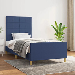 VIDAXL Cadre de Lit 80x200 cm Tissu Bleu