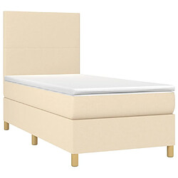 Avis VIDAXL Sommier à lattes avec matelas crème 100x200 cm