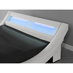 Concept Usine Lit avec led 140 x 190 cm en PU blanc PADDINGTON pas cher