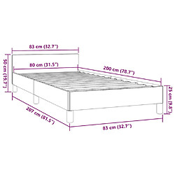 VIDAXL Cadre de lit 80x200 cm - Bleu Tissu pas cher