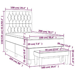 vidaXL Sommier à lattes et matelas - Crème 100x200 cm pas cher