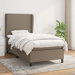 vidaXL Lit avec sommier et matelas - Taupe 80x200 cm