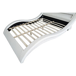 CONCEPT USINE Lit LED PU blanc - 140x190 cm