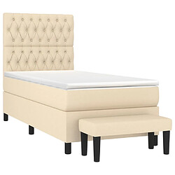 Avis vidaXL Sommier à lattes et matelas - Crème 100x200 cm