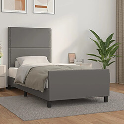 vidaXL Cadre de lit sans matelas gris 90x200 cm similicuir