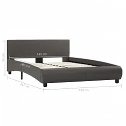 VidaXL Cadre de lit - LED - Gris - 140x200 cm pas cher