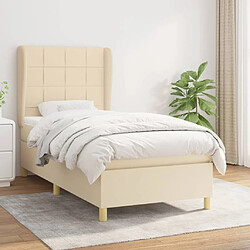 VIDAXL Lit avec sommier et matelas crème 100x200 cm