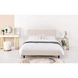 Concept Usine Lit 160x200 cm en velours beige CAMBRIDGE