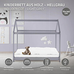 ML-Design Lit d'enfant 70x140 cm Gris