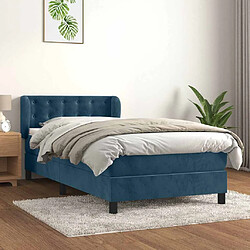 vidaXL Sommier à lattes avec matelas - 90x200cm - Bleu foncé