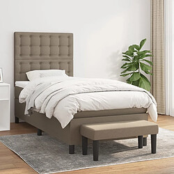 VIDAXL Sommier à lattes et matelas - Taupe 80x200 cm