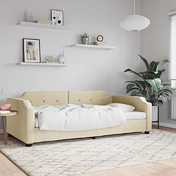 vidaXL Lit de repos en tissu - Crème - 100x200 cm