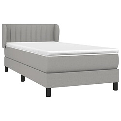 Avis vidaXL Sommier à lattes avec matelas Gris clair 90x190 cm