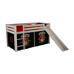 MES Lit surélevé 90x200 cm décor pirates