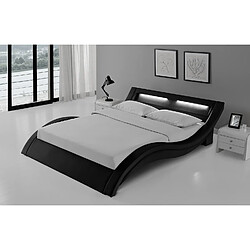 CONCEPT USINE Cadre de lit 140x190 cm - Noir LED
