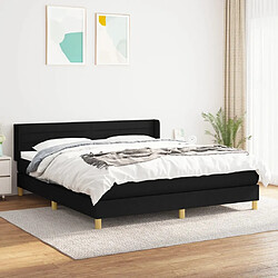 VIDAXL Sommier à lattes - Noir 160x200 cm Lit avec sommier à lattes - Matelas à ressorts ensachés - Tissu durable - Réglable en hauteur