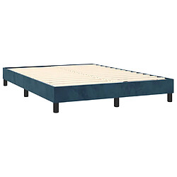 Acheter vidaXL Sommier à lattes avec matelas Velours 140x200 cm - Bleu foncé
