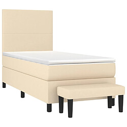 Avis vidaXL Sommier à lattes et matelas 100x200 cm Crème