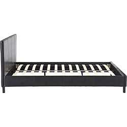 Habitat Et Jardin Lit Lina - 140 x 190 cm - Noir pas cher