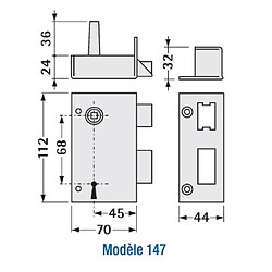 Jpm Serrure en applique verticale