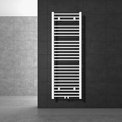 LuxeBath Radiateur sèche-serviette forme courbé acier blanc connexion central 50x150 cm