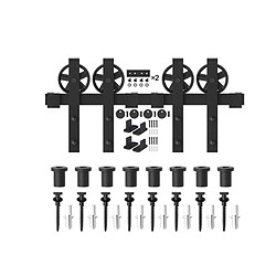 Kit rail double pour porte coulissante, acier, plafond pas cher