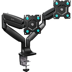 ONKRON Bras Double Ecran PC pour 13" - 32" Moniteur, 9 kg ,VESA 75x75 - 100x100 mm, G200-B Support double écran PC - 13 à 32 pouces - Poids 9 kg chacun - VESA 75x75 et 100x100 mm