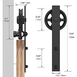 Acheter Kit rail double pour porte coulissante, acier, plafond