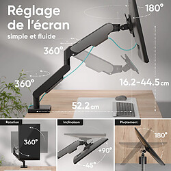 Avis ONKRON Bras Articulé Écran PC 13 - 32 Pouces Ecran, Bras pour Ecran PC Poids jusqu'à 8 kg - Support Ecran PC Bureau VESA 75x75 & VESA 100x100/Porte Ecran PC Inclinable Pivotant Rotatif G50-B Noir