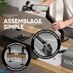 Acheter ONKRON Bras Articulé Écran PC 13 - 32 Pouces Ecran, Bras pour Ecran PC Poids jusqu'à 8 kg - Support Ecran PC Bureau VESA 75x75 & VESA 100x100/Porte Ecran PC Inclinable Pivotant Rotatif G50-B Noir