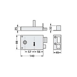 Jpm serrure horizontale 4 gorges à fouillot
