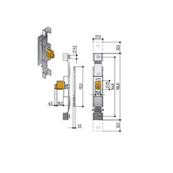 Prefer Serrure pour grille 2 points - Argent