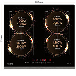 Dijon Table de cuisson à induction Linarie LS60I2F 4 zones de 60 cm avec double zone Flexible