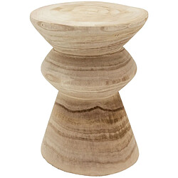 Aubry Gaspard Tabouret en bois paulownia Pion naturel.