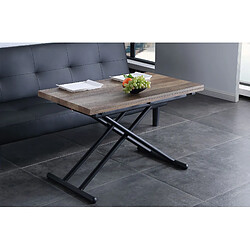 Avis Pegane Table basse extensible - Noyer et noir