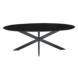 Moloo URBAN-Table à manger ovale 6/8 personnes 180 cm en bois massif noir