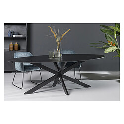 Moloo URBAN-Table à manger ovale 6/8 personnes 180 cm en bois massif noir