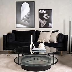 Furniture fashion table basse ronde - Noir pas cher
