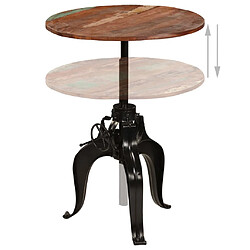 Helloshop26 Table haute mange debout bar bistrot bois de récupération massif 75 cm 0902074