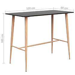 VidaXL Table de Bar Noir pas cher