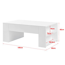 Helloshop26 Table basse - Blanc brillant 100 cm