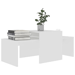 Avis vidaXL Ensemble Tables Basses Gigognes Blanc
