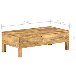 vidaXL Table Basse Bois de Manguier pas cher