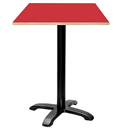 Restootab Bazila - Rouge Mange-debout - Bois métal - 60 x 60 cm - Style moderne