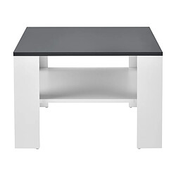 Helloshop26 Table basse 60x60 - Blanc/Gris