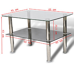 Avis Helloshop26 Table basse verre - Transparent
