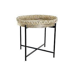 Table d'appoint Pegane - Naturel / Noir