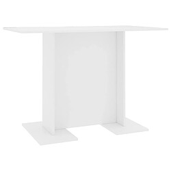 vidaXL Table de salle à manger Blanc 110 x 60 x 75 cm Bois ingénierie