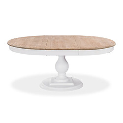 Avis Table ronde extensible en bois massif Héloïse Bois naturel et pied blanc